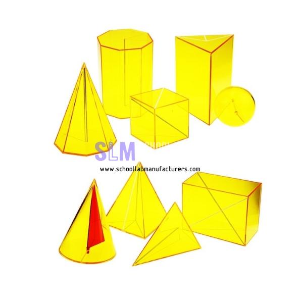 School Lab 3d Geometry Shapes Solid Models