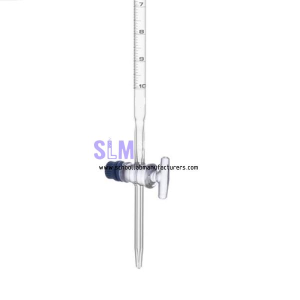 School Lab Burette with Straight Bore Glass Stopcock