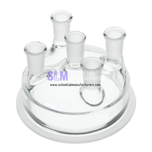 School Lab Five Neck Reaction Flask Lid