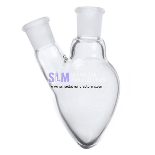 School Lab Pear Shaped Flask with Two Neck
