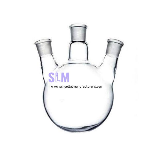School Lab Round Bottom Flask With Three Neck