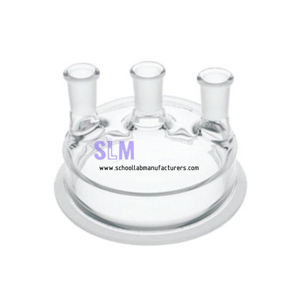 School Lab Three Neck Reaction Flask Lid