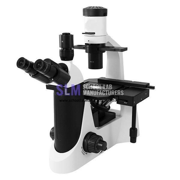 School Lab Trinocular Inverted Microscope with Plan Achromat Objectives