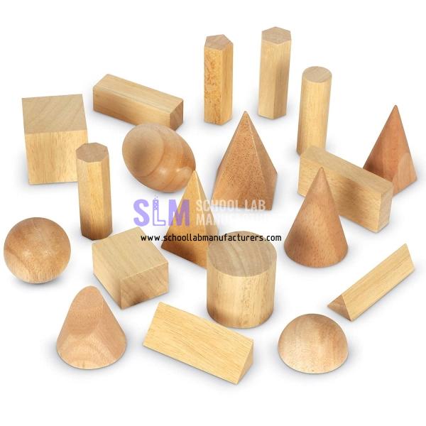 School Lab Wooden Geometric Solids